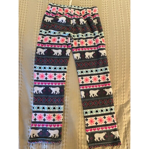 Victor Lounge  Pajama Pants Plus Size 1X Polar Bear Fleece Tie Elastic Waist - Picture 5 of 9